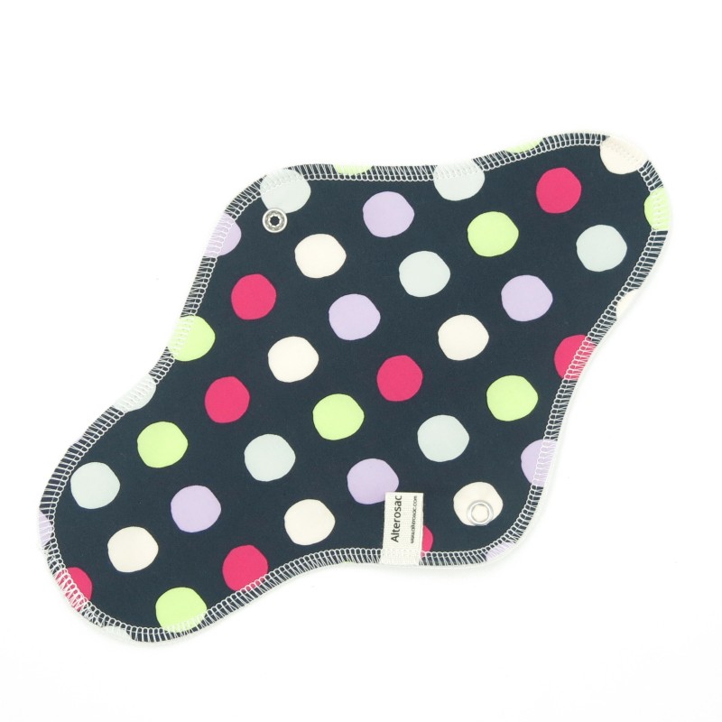 Serviette hygiénique lavable en coton bio - L (flux abondant)