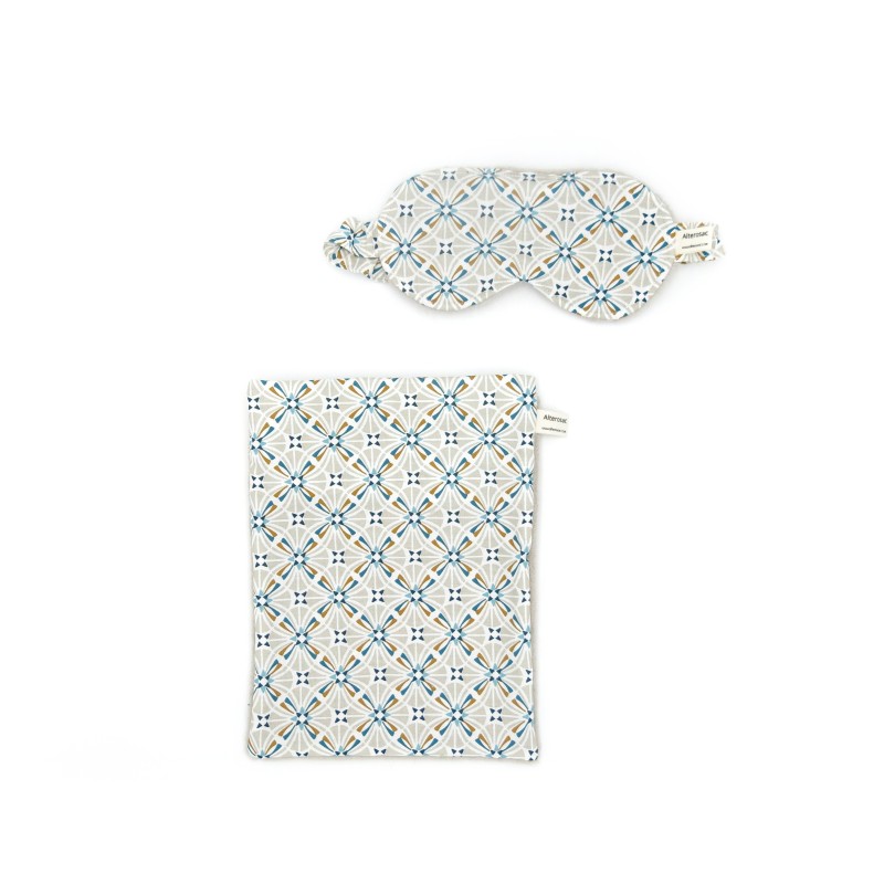 Kit bien-être - bouillotte aux graines de lin et masque de nuit
