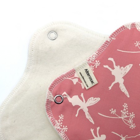 Serviette hygiénique lavable en coton bio - Taille M (flux moyen)