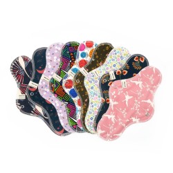 Serviette hygiénique lavable en coton bio - Taille L (flux abondant)