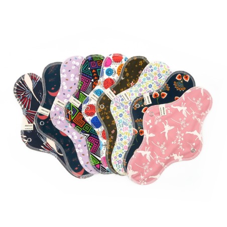 Serviette hygiénique lavable en coton bio - Taille L (flux abondant)