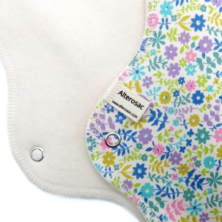 Serviette hygiénique lavable en coton bio - Taille L (flux abondant)