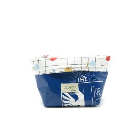 Panier de rangement en bâche upcyclée