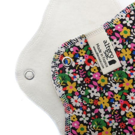 Serviette hygiénique lavable en coton bio - Taille S (flux léger)