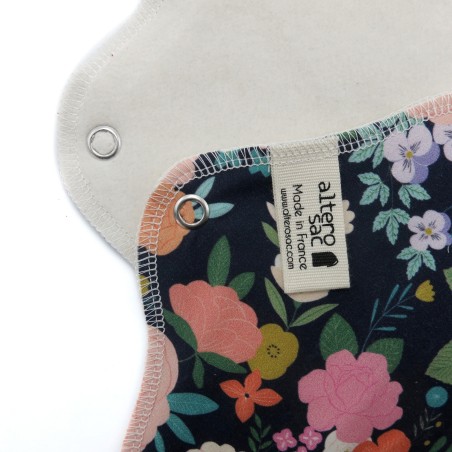 Serviette hygiénique lavable en coton bio - Taille S (flux léger)