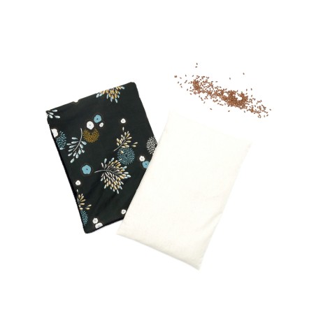 Kit bien-être - bouillotte aux graines de lin et masque de nuit