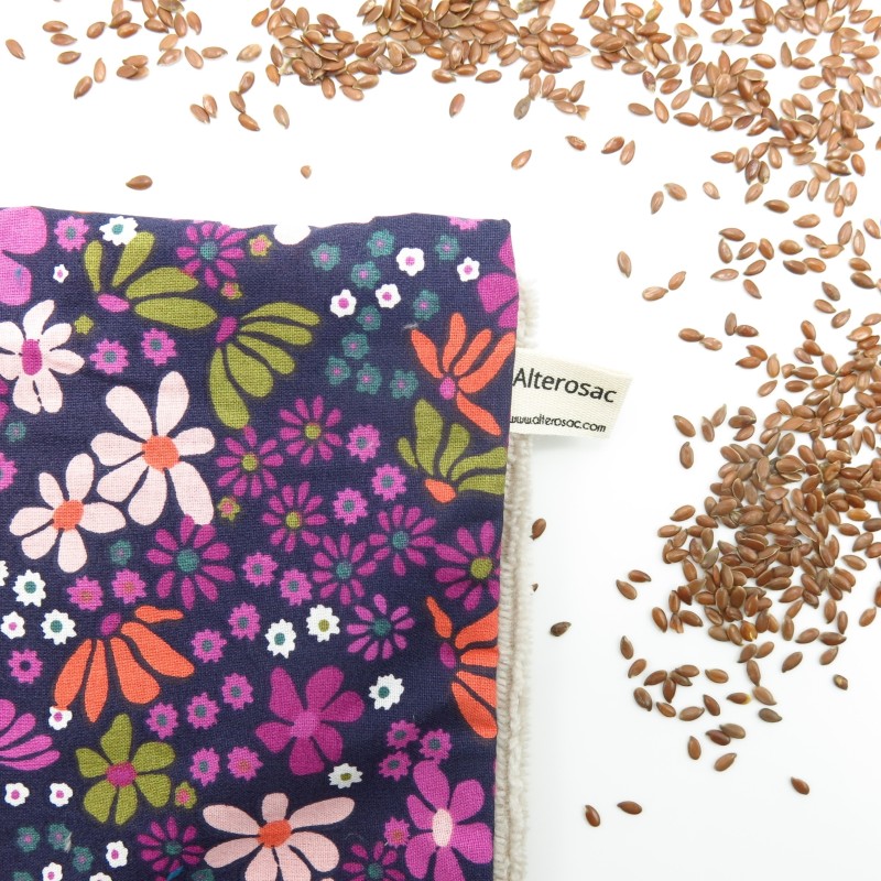 Kit bien-être - Bouillotte aux graines de lin & Masque de nuit