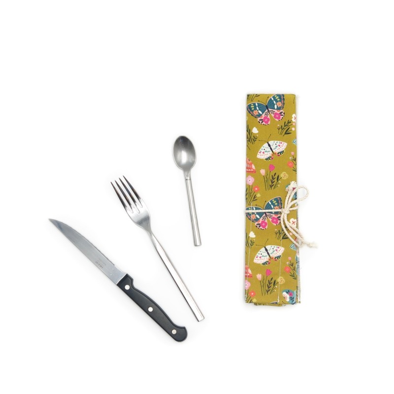 Étui à couverts en coton bio - certifié GOTS