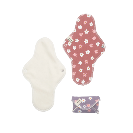 Serviette hygiénique lavable en coton bio - Taille L (flux abondant)